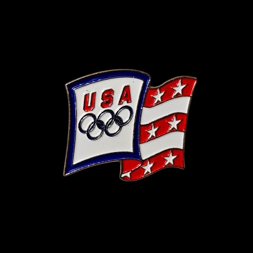 Vintage USA Olympic Enamel Flag Unisex Pin Brooch P1P24